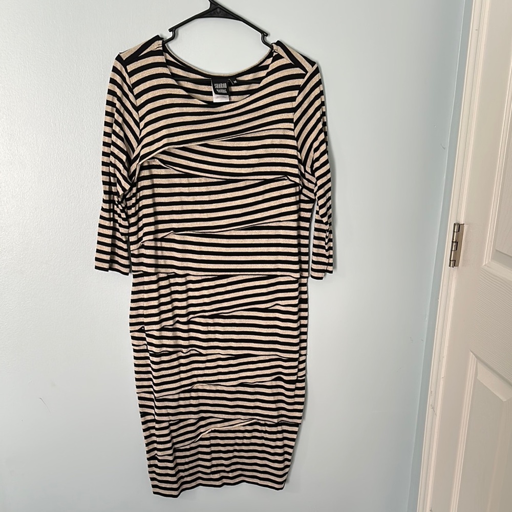 Black and Cream Striped Dress